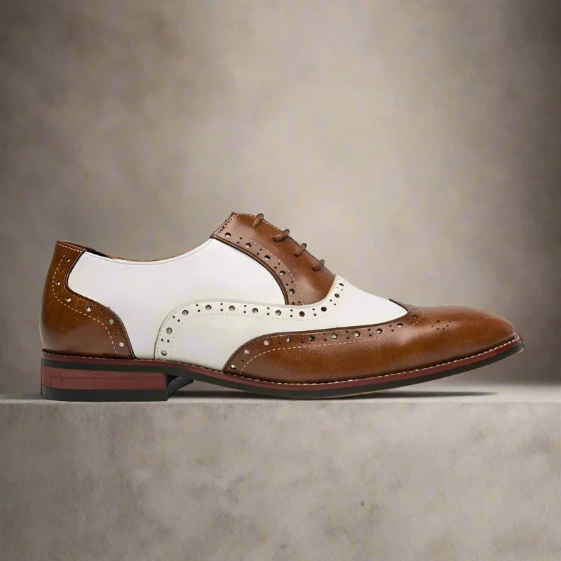 Leather Brogues for Men: Italian Designer style, perfect for formal events. Lace-up Oxfords are also ideal for driving. Stylish and versatile, these shoes offer elegance and comfort.