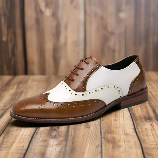 Leather Brogues for Men: Italian Designer style, perfect for formal events. Lace-up Oxfords are also ideal for driving. Stylish and versatile, these shoes offer elegance and comfort.