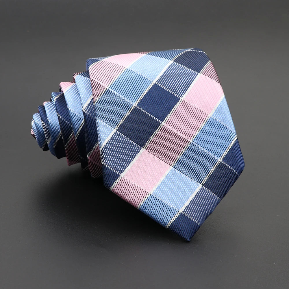 We are presenting our new Jacquard Woven Necktie for Men—a classic plaid polyester tie, perfect for weddings, business events, parties, and formal gatherings. This refined accessory adds sophistication to any suit.