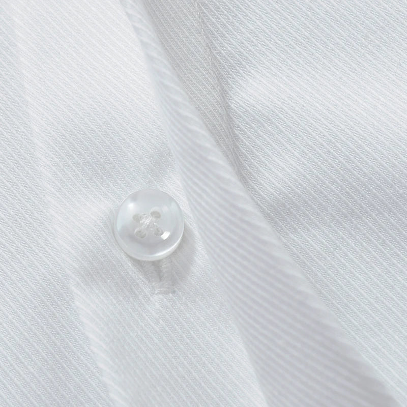 Men's French Cuff Dress Shirt in Solid Twill for Parties, Weddings, and Tuxedo Events Complete with Cufflinks. Made with Easy Care Fabric for Business and Formal Attire.