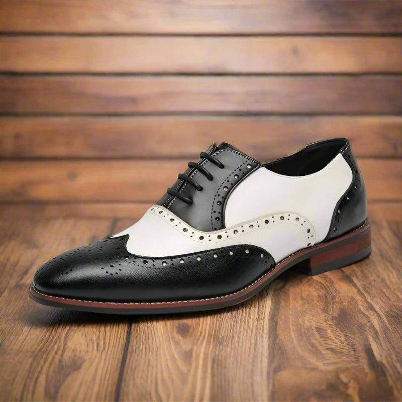 Leather Brogues for Men: Italian Designer style, perfect for formal events. Lace-up Oxfords are also ideal for driving. Stylish and versatile, these shoes offer elegance and comfort.