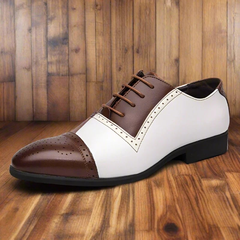 Leather Brogues for Men: Italian Designer style, perfect for formal events. Lace-up Oxfords are also ideal for driving. Stylish and versatile, these shoes offer elegance and comfort.