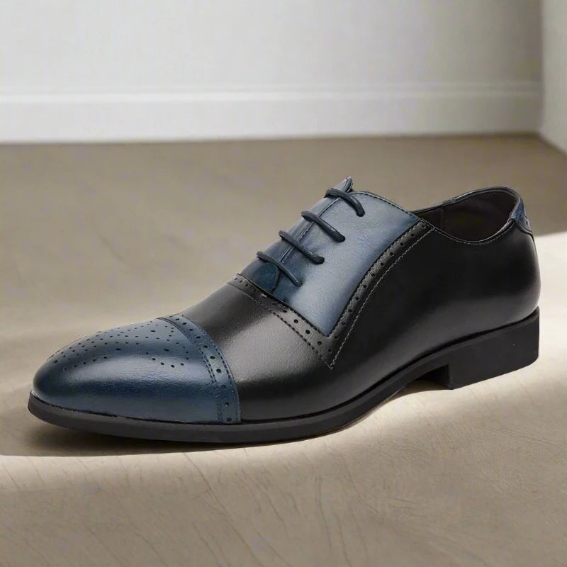 Leather Brogues for Men: Italian Designer style, perfect for formal events. Lace-up Oxfords are also ideal for driving. Stylish and versatile, these shoes offer elegance and comfort.