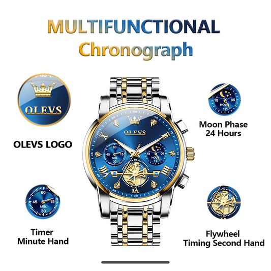 Discover timeless sophistication with OLEVS men's classic multifunctional watches.