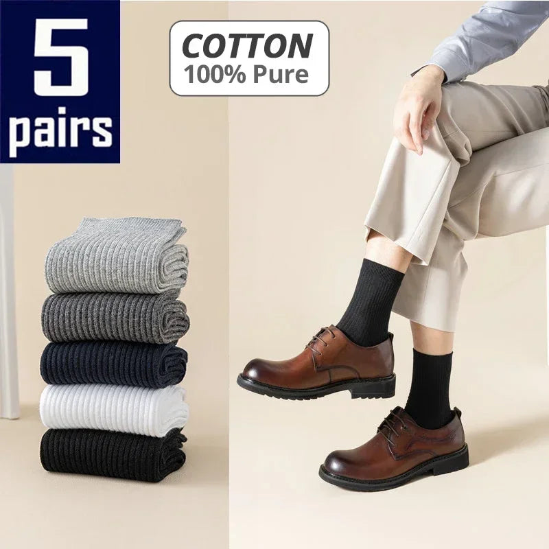 Embrace the comfort and style of these 100% cotton men's socks. Perfect for casual or business wear, these breathable, deodorant socks will keep you feeling fresh on all your winter travels.