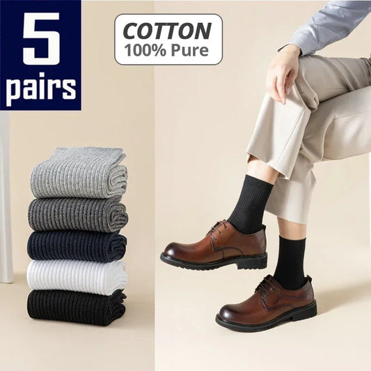 Embrace the comfort and style of these 100% cotton men's socks. Perfect for casual or business wear, these breathable, deodorant socks will keep you feeling fresh on all your winter travels.