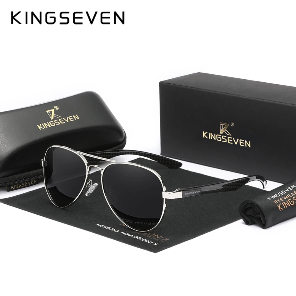 KINGSEVEN 2024 Design Pilot Sunglasses for Men. Classical UV400 Protection Polarized Glasses. HD Luxury Driving Eyewear.