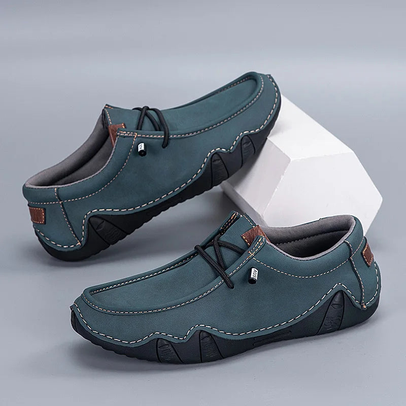 Plus Size Men's Handmade Leather Loafers Shoes: Step into luxury and comfort with our handcrafted leather loafers. Designed for both driving and walking, these original sneakers are the epitome of casual elegance.