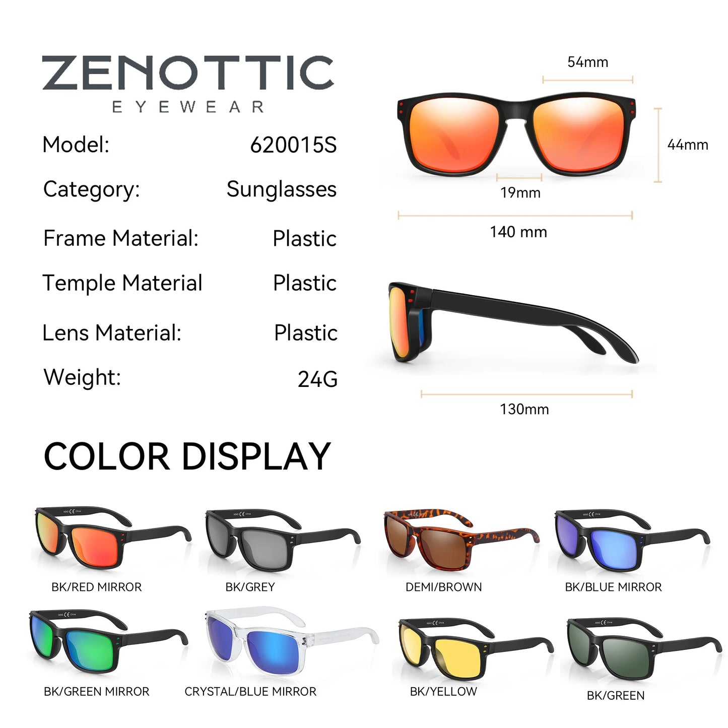 ZENOTTIC 2024 Trend Square Polarized Sunglasses for Men Classic Design Shades Fashion UV400 Protection Sun Glasses