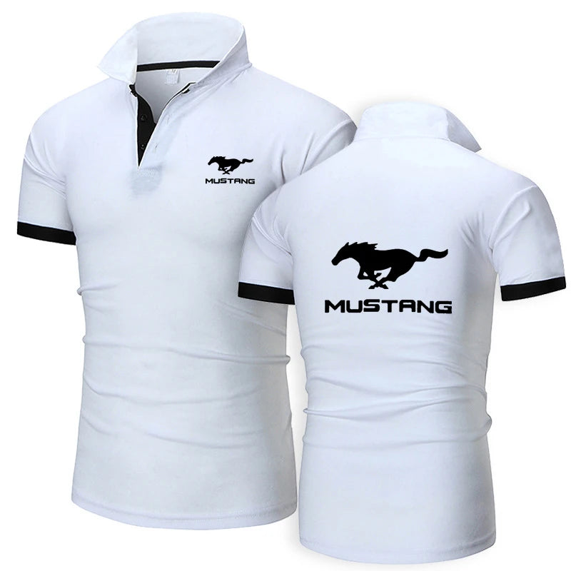 Introducing our high-quality cotton polo shirt for men featuring the iconic Mustang logo, perfect for casual wear.