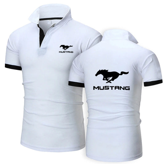 Introducing our high-quality cotton polo shirt for men featuring the iconic Mustang logo, perfect for casual wear.