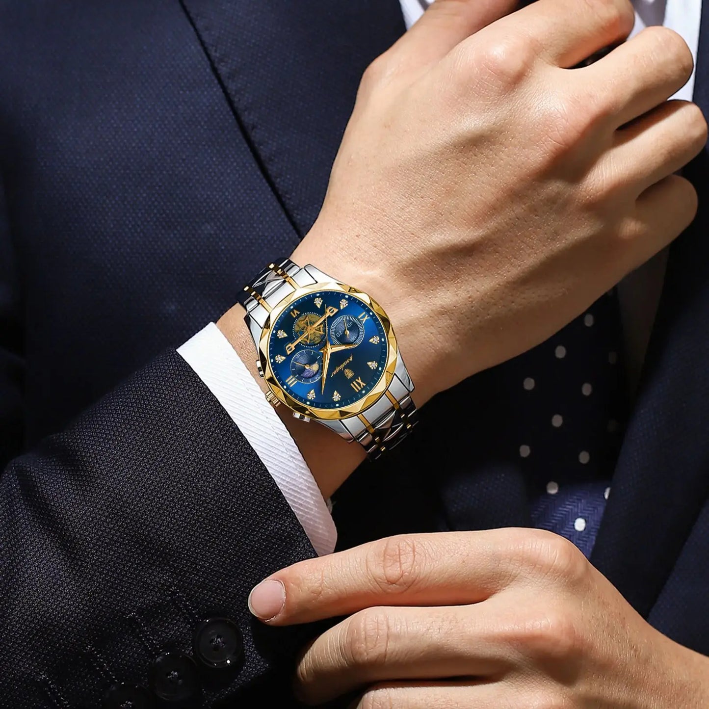 Discover elegance and precision with the POEDAGAR luxury wristwatch.