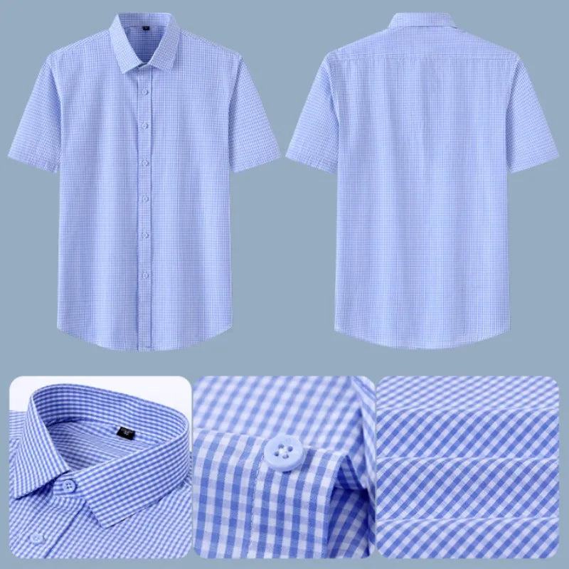 Stay cool and stylish this summer with our 100% cotton short sleeve men's shirts!