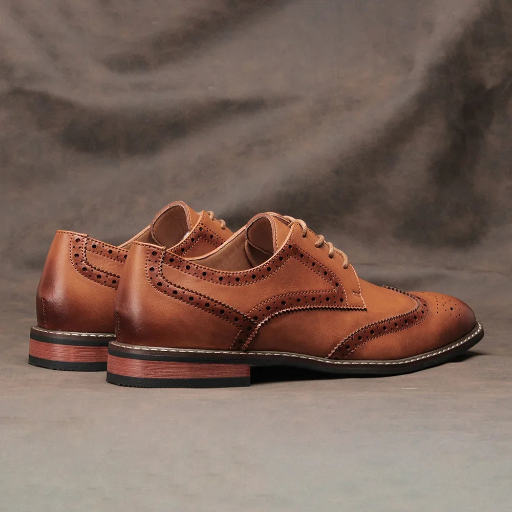 "Step up your style game with our Size 7-13 Brogue Dress Shoes—perfect for weddings and social events. Crafted from premium Synthetics for the sophisticated man."