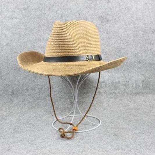 New 62cm Extra Large Size Foldable Jazz Straw Hat for Men, Summer Beach Sun Hat with Lanyard, Sunscreen for Outdoor Sports, Wholesale