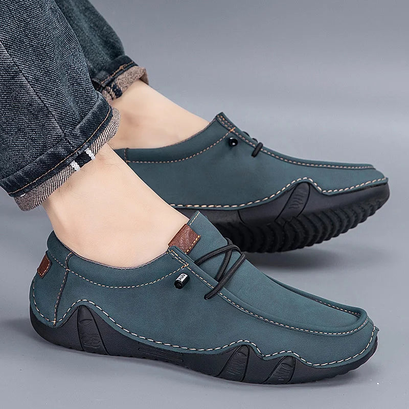 Plus Size Men's Handmade Leather Loafers Shoes: Step into luxury and comfort with our handcrafted leather loafers. Designed for both driving and walking, these original sneakers are the epitome of casual elegance.