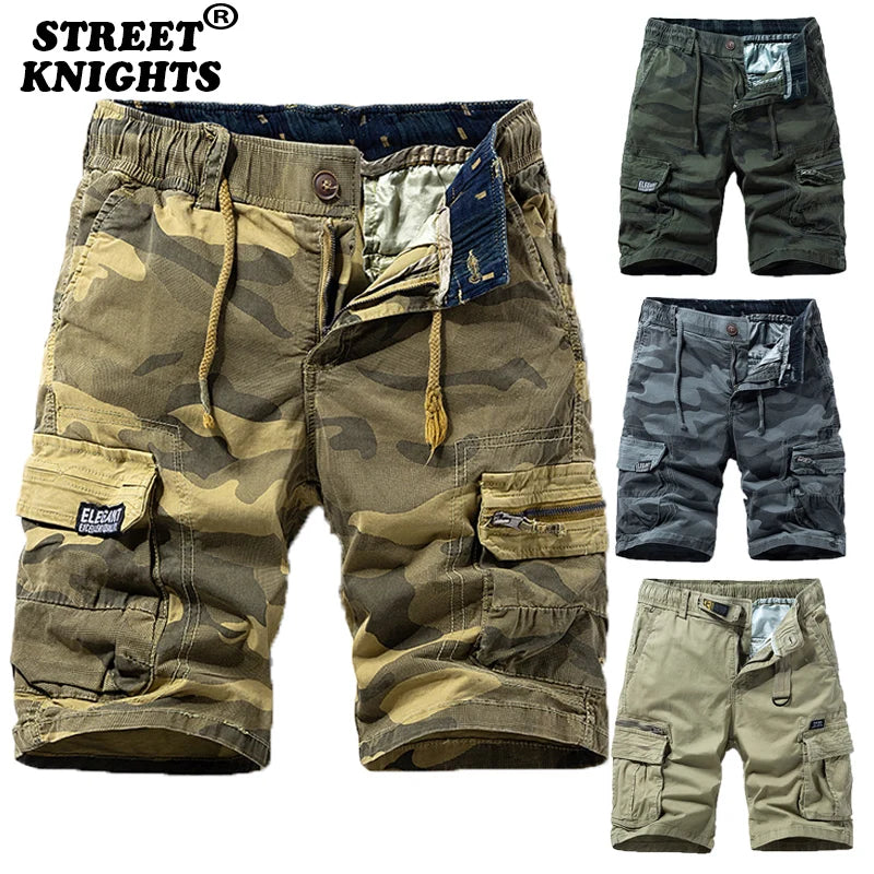 "Upgrade your summer wardrobe with our New Cotton Camouflage Cargo Shorts - perfect for beach days, casual outings, and joggers. Available for hot!"