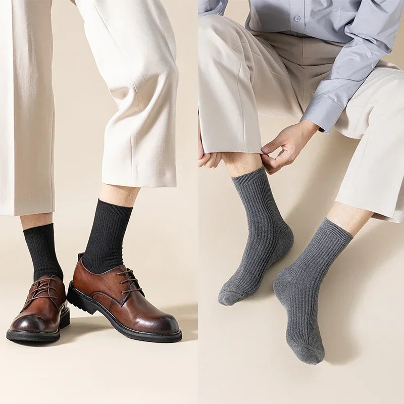 Embrace the comfort and style of these 100% cotton men's socks. Perfect for casual or business wear, these breathable, deodorant socks will keep you feeling fresh on all your winter travels.